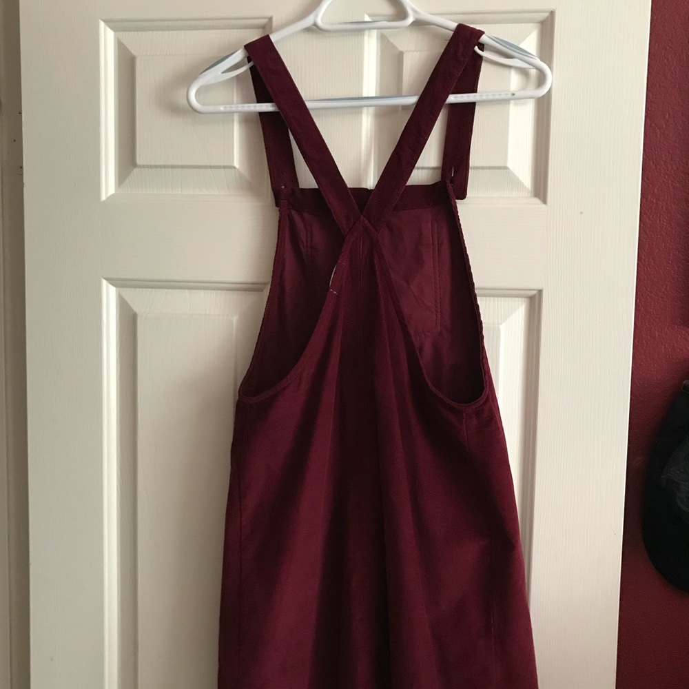 Maroon overall dress!